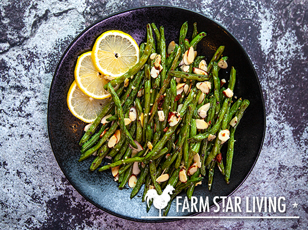 Garlic Roasted Spicy Green Beans With Almonds